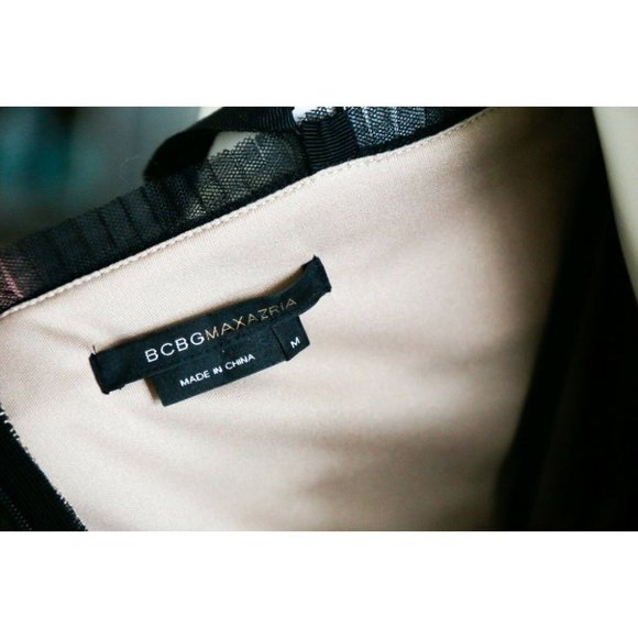 BCBG Max Azria Black Beaded Pleated Midi Cocktail Dress - Picture 11 of 13